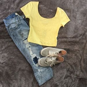 Yellow crop top